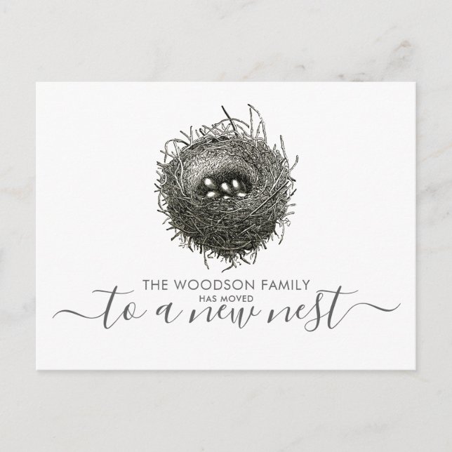 Modern Nest Moving Announcement Change Of Address (Front)