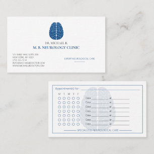 Modern Neurologist Neurology Clinic Brain Logo Appointment Card