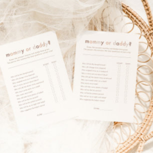 Modern Neutral Baby Shower Mummy or Daddy Game