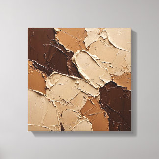 Modern Neutral Beige Chocolate Brown Palette Wall Canvas Print