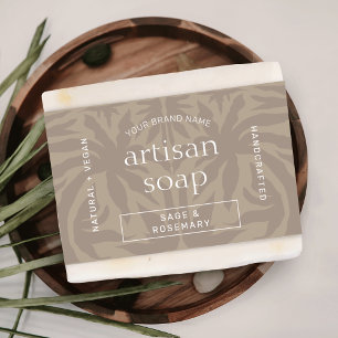 Modern Neutral Beige Soap Bar Wrap Around Label