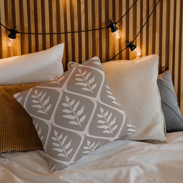 Modern Neutral Botanical Throw Pillow (Modern Neutral Botanical Throw Pillow)