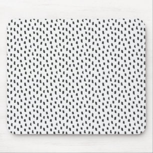 Modern Neutral Brush Strokes Chic Black & White Mouse Pad