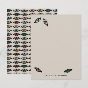 Modern Neutral Butterflies Garden Pattern Card
