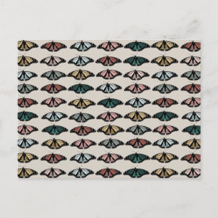 Modern Neutral Butterflies Garden Pattern Holiday Postcard