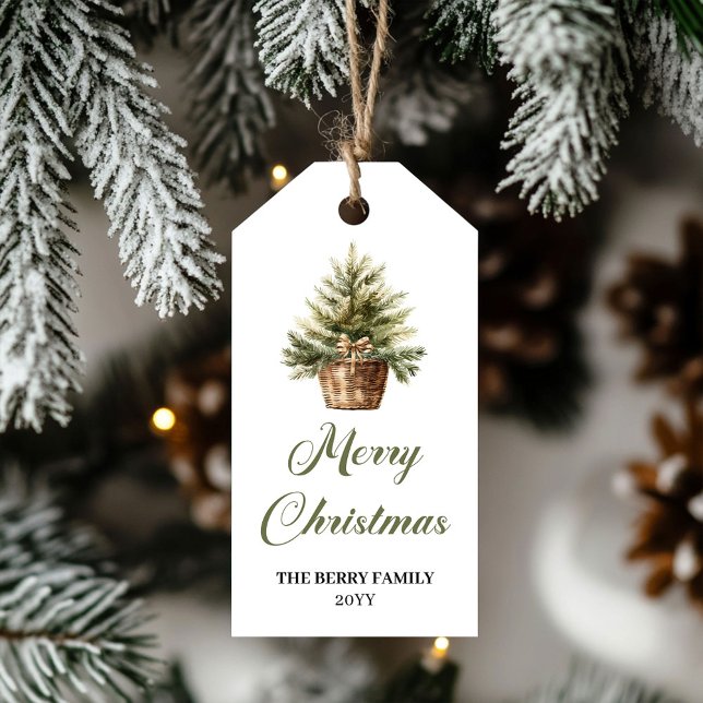 Modern Neutral Christmas Tree Holiday Gift Label (Modern Neutral Christmas Tree Holiday Gift Label)