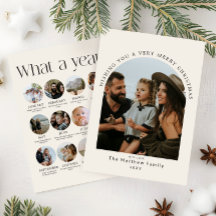 Modern Neutral Christmas What a Year Photo Collage