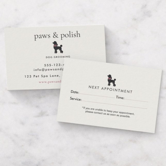 Modern Neutral Dog Groomer Appointment | Editable  Card (Creator Uploaded)