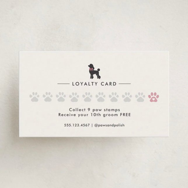 Modern Neutral Dog Groomer Loyalty Card | Editable (Creator Uploaded)