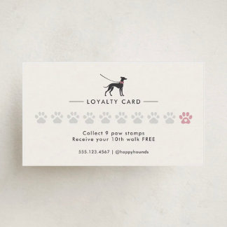 Modern Neutral Dog Walker | Dog Walking Loyalty Card