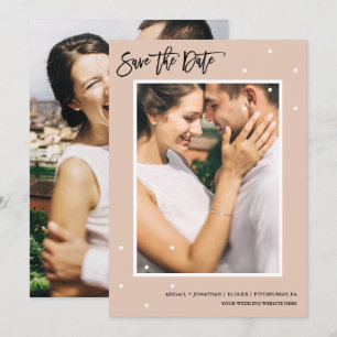 Modern Neutral Dots Photo Save the Date