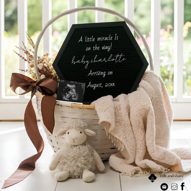 Modern neutral Farmhouse Pregnancy Announcement (Creator Uploaded)