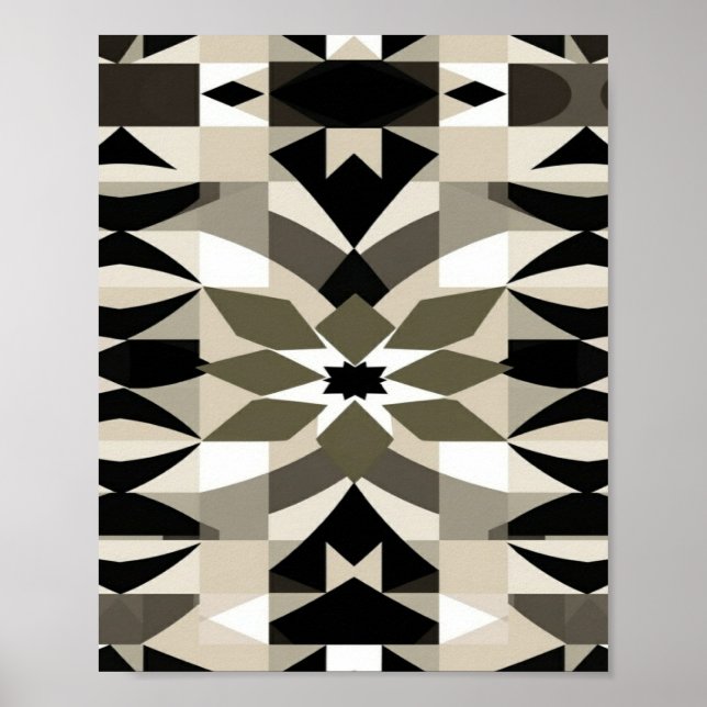 Modern Neutral Geometric Wall Art Print | Earth To (Front)
