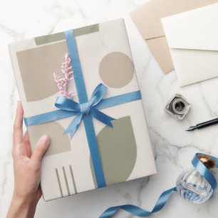 Modern Neutral Geometric Wrapping Paper