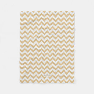 Modern neutral gold and white chevron pattern fleece blanket