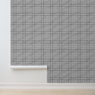 Modern Neutral Grey Plaid Wallpaper