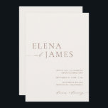 Modern Neutral Ivory & Mocha Wedding Invitation<br><div class="desc">A modern and neutral wedding invitation featuring a refined serif font paired with elegant script accents. Available in rich mocha or soft ivory backgrounds, this minimalist design is perfect for contemporary, timeless, and sophisticated weddings. Fully customisable with your details — ideal for ceremonies, receptions, or full wedding stationery suites. Coordinates...</div>