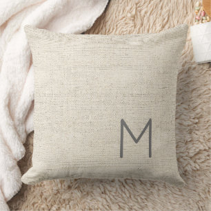 Modern Neutral Masculine INITIAL, FULL NAME decor Cushion