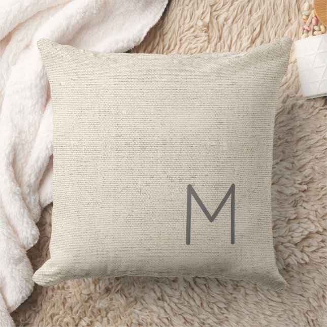 Modern Neutral Masculine INITIAL, FULL NAME decor Cushion (Blanket)
