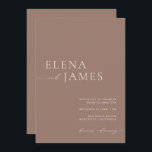 Modern Neutral Mocha & Ivory Wedding Invitation<br><div class="desc">Minimalist wedding invitation in a chic neutral palette — warm mocha and soft ivory. Clean serif typography paired with delicate script creates an elevated, timeless look. Perfect for modern, romantic, or classic celebrations. Customise with your names, date, and location for a seamless match to your wedding style. Coordinates with the...</div>