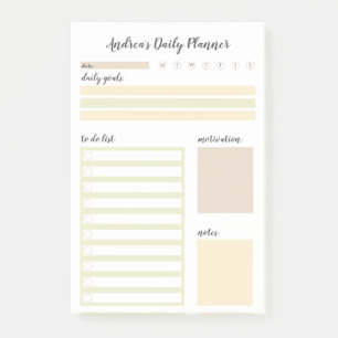 Modern Neutral Personalised Daily Planner Post-it Notes