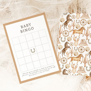 Modern Neutral Rodeo Baby Shower Baby Bingo Game