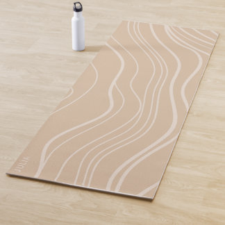 Modern Neutral Sand Wave Personalised Yoga Mat