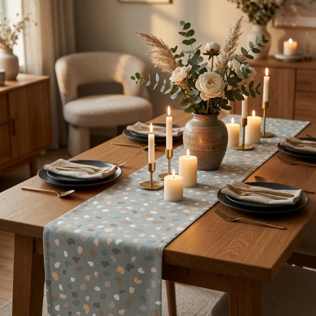 Modern Neutral Terrazzo Pattern Table Runner (Creator Uploaded)