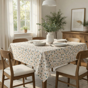 Modern Neutral Terrazzo Pattern Tablecloth