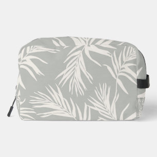 Modern Neutral Tropical Leaves  Beach Home Decor  Dopp Kit