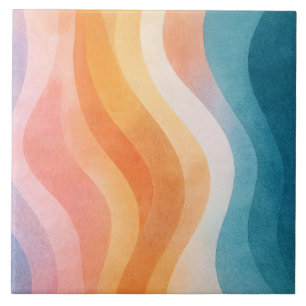 Modern Neutral Wave • Minimalist Deco • Trendy Ceramic Tile