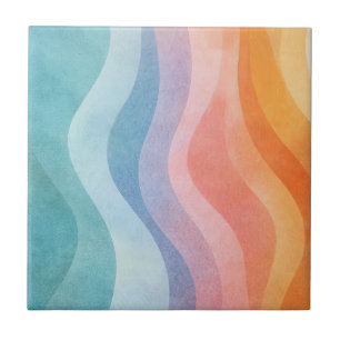 Modern Neutral Wave • Minimalist Deco • Trendy Ceramic Tile