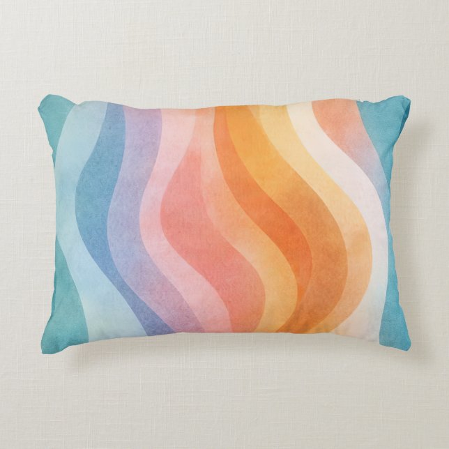 Modern Neutral Wave • Minimalist Deco • Trendy Decorative Cushion (Front)