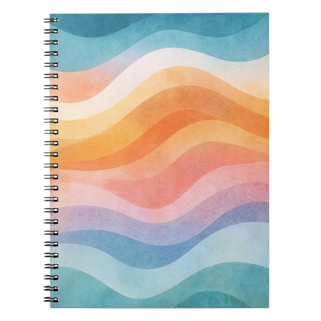 Modern Neutral Wave • Minimalist Deco • Trendy Notebook (Front)