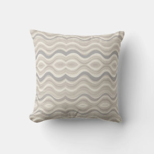 Modern Neutral Wavy Abstract Pattern Cushion