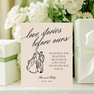 Modern Neutral Wedding Family Generation Heritage Pedestal Sign