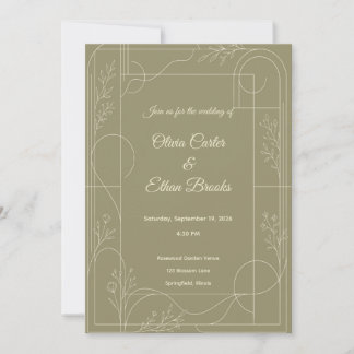 Modern Neutral Wedding Invitation