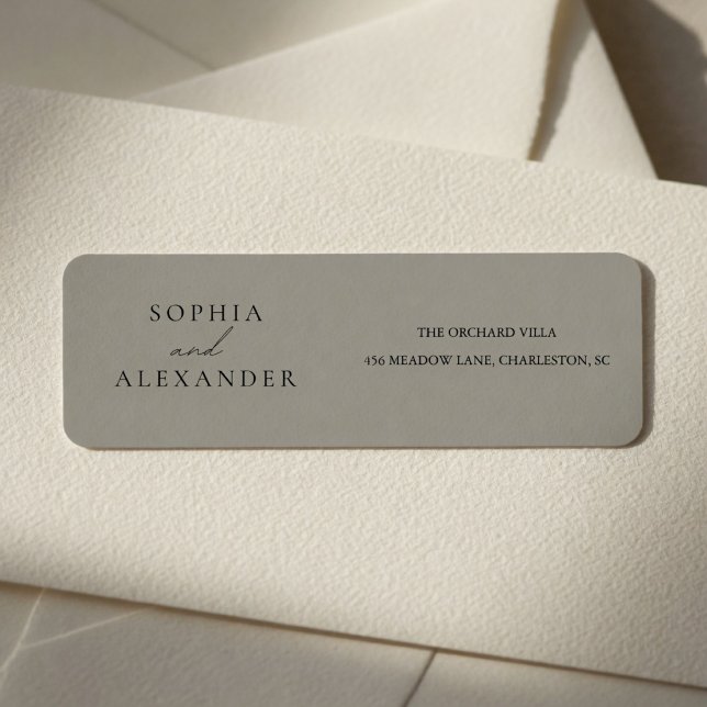 Modern Neutral Wedding  Return Address Label (Creator Uploaded)