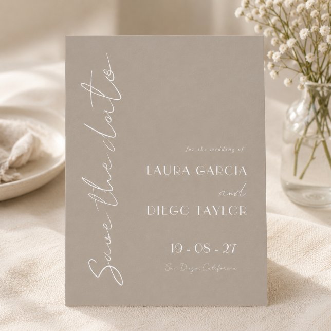 Modern Neutral Wedding Save The Date (Creator Uploaded)