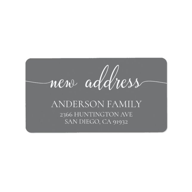 Modern New Address Return Address Label (Front)