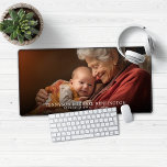 Modern New Baby Announcement Photo Desk Mat<br><div class="desc">Modern New Baby Announcement Photo Mouse Pad Desk Mat. Announce the birth of your baby in style, or give this as a gift to new parents, grandparents, etc!. Add your custom text for a fun personalised design! Please contact us at cedarandstring@gmail.com if you need assistance with the design or matching...</div>
