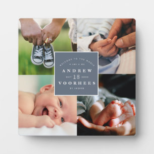 Modern New Baby Photo Collage Plaque