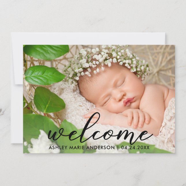 Modern New Baby Welcome Card (Front)