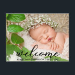 Modern New Baby Welcome Photo Announcement Postcard<br><div class="desc">Modern New Baby Welcome Photo Postcard</div>