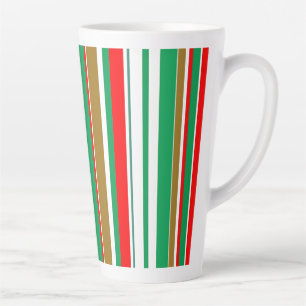 Modern New Christmas Holiday Season Stripes Latte Mug