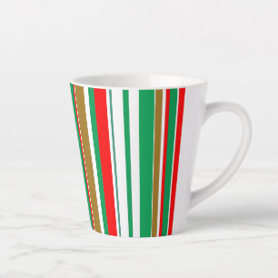 Modern New Christmas Holiday Season Stripes Latte Mug