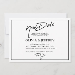 Modern New Date Wedding Flat Save The Date Card