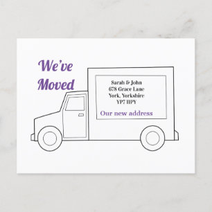 Modern New Home Address We’ve Moved Purple Announcement Postcard