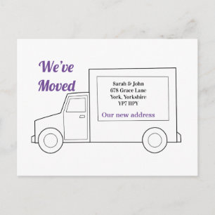 Modern New Home Address We’ve Moved Purple Announcement Postcard