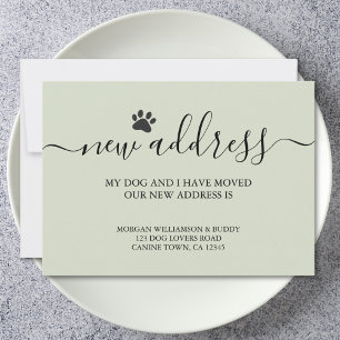 Modern New Home Calligraphy Pale Green Moving Announcement